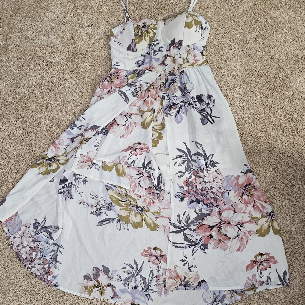 Floral Romper with Spaghetti Straps